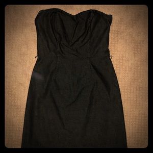 Dark blue denim sweetheart dress